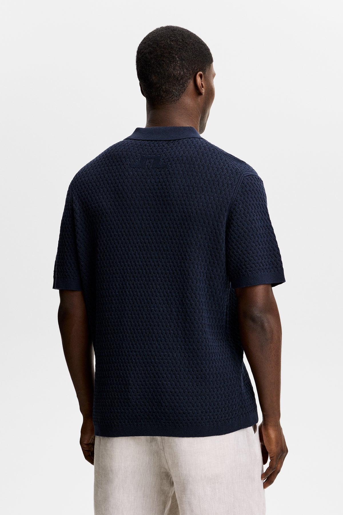 Jacques Structure Knit Polo in JL Navy by J.Lindeberg