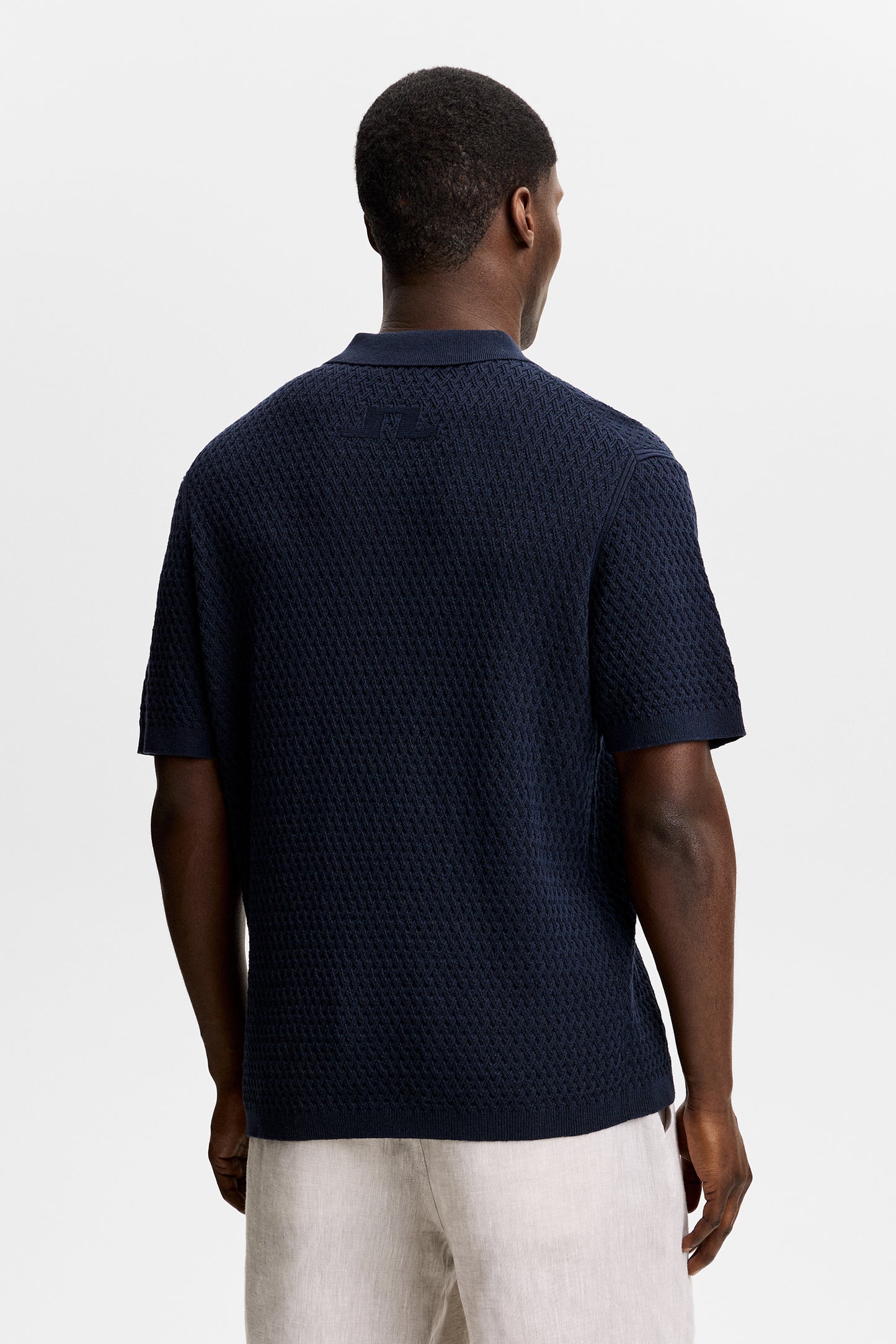 Jacques Structure Knit Polo in JL Navy by J.Lindeberg