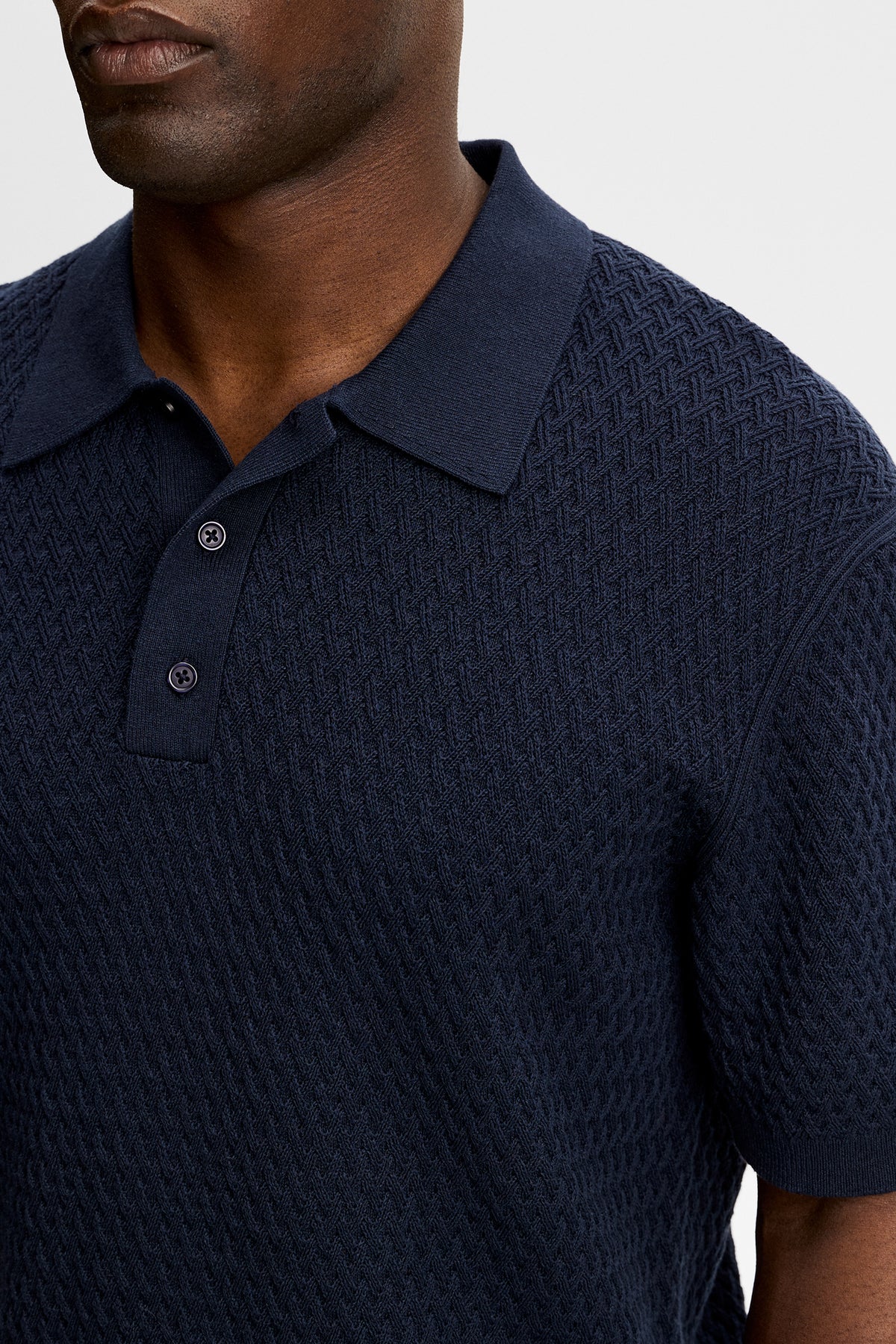 Jacques Structure Knit Polo in JL Navy by J.Lindeberg