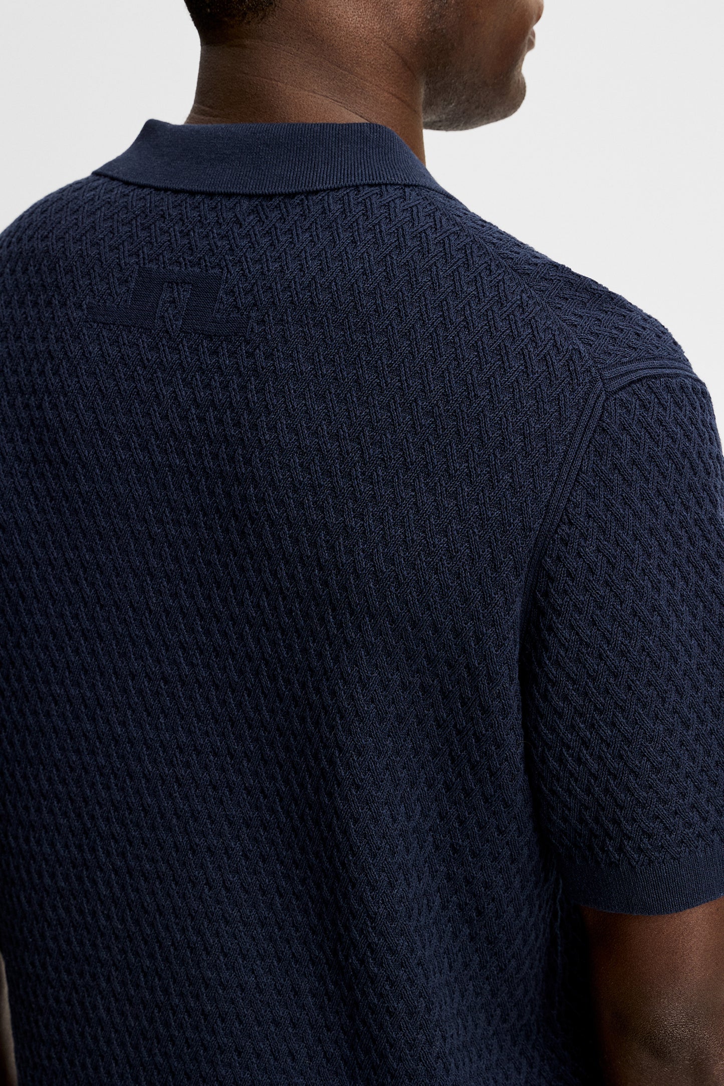 Jacques Structure Knit Polo in JL Navy by J.Lindeberg