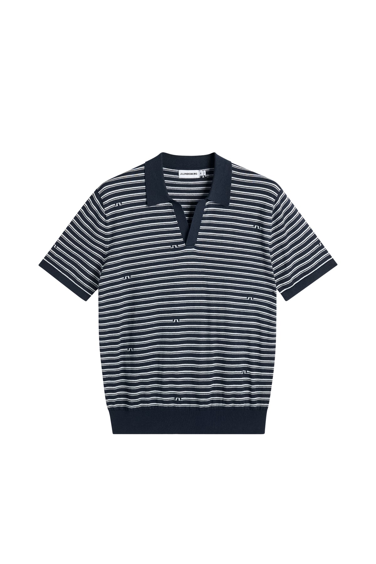 Ben Structure Stripe Polo in Bridge Stripe Navy by J.Lindeberg