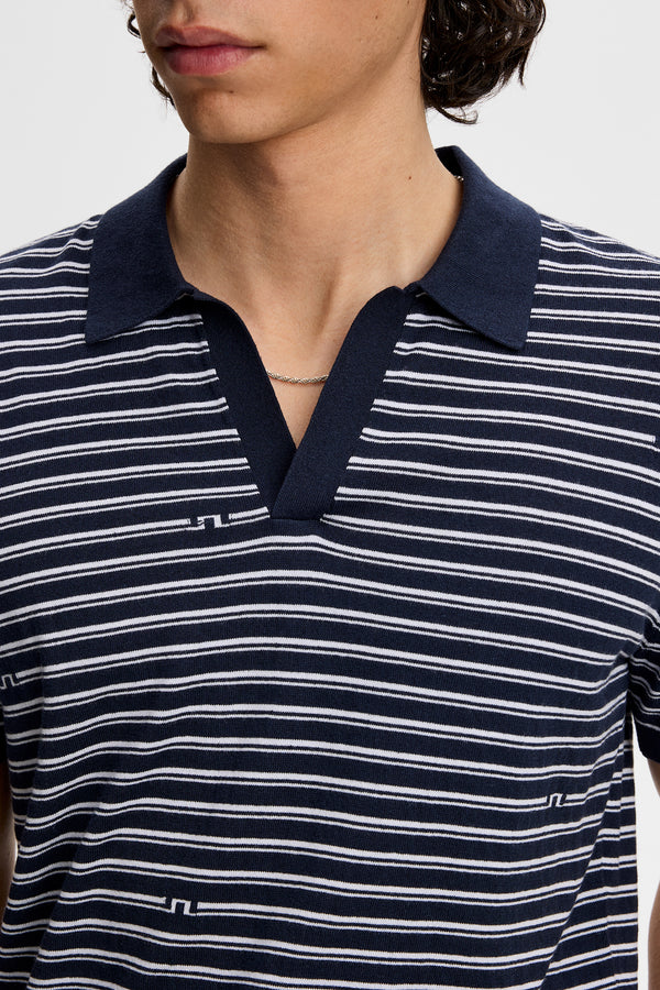 Ben Structure Stripe Polo / Bridge Stripe Navy