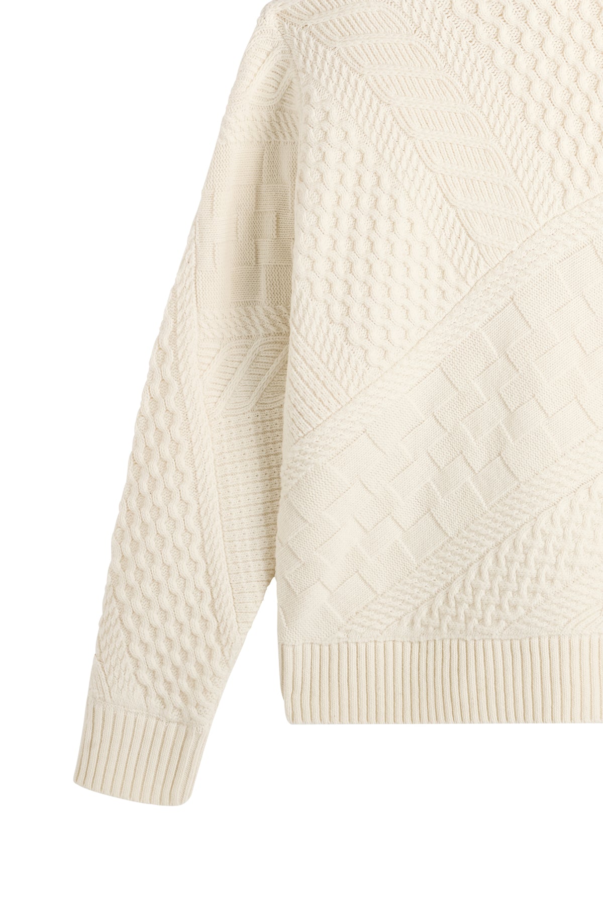 Savio Cable Knit Hoodie in Tofu by J.Lindeberg