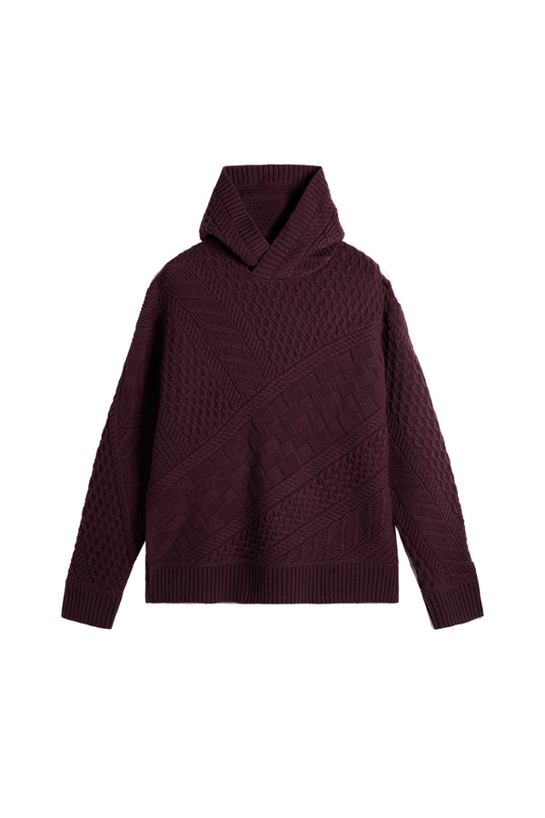 Savio Cable Knit Hoodie / Winetasting
