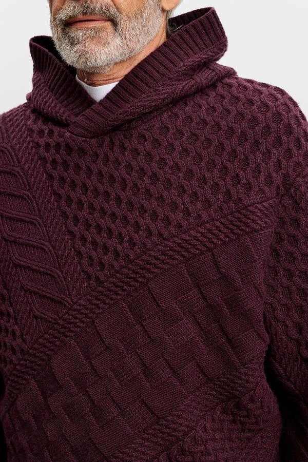 Savio Cable Knit Hoodie / Winetasting
