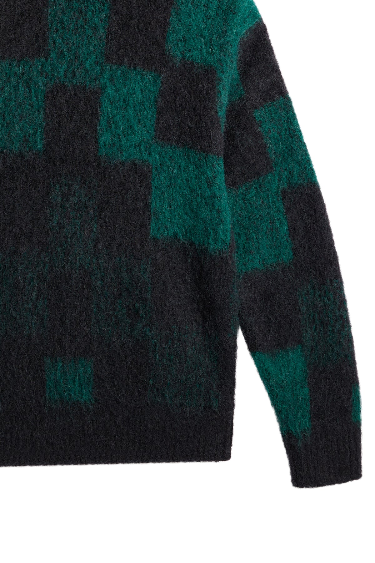 Hank Hairy Graphic Knit Crew in Pixel Stacked Forest Biome by J.Lindeberg