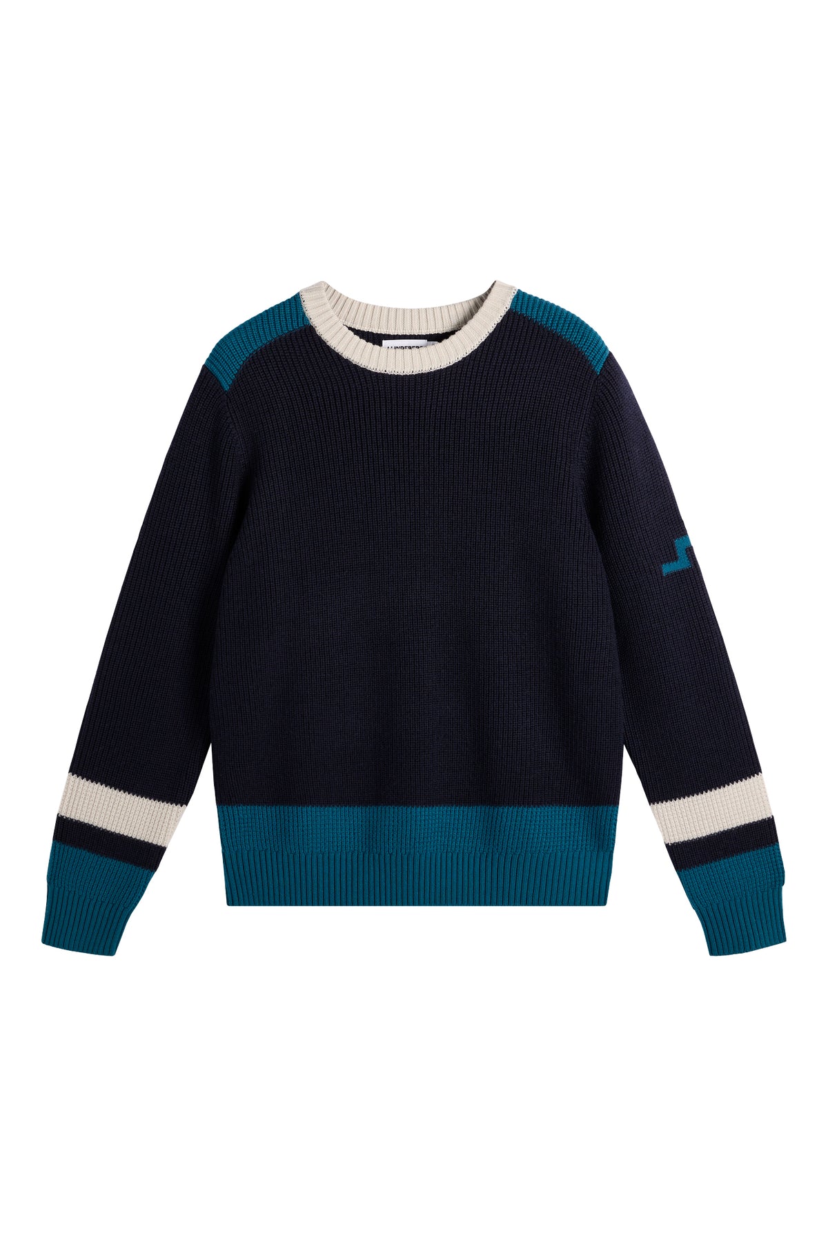 Stan Colour Block Knit Crew in JL Navy by J.Lindeberg