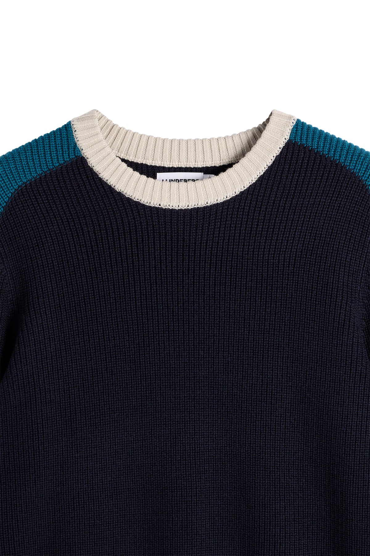 Stan Colour Block Knit Crew in JL Navy by J.Lindeberg