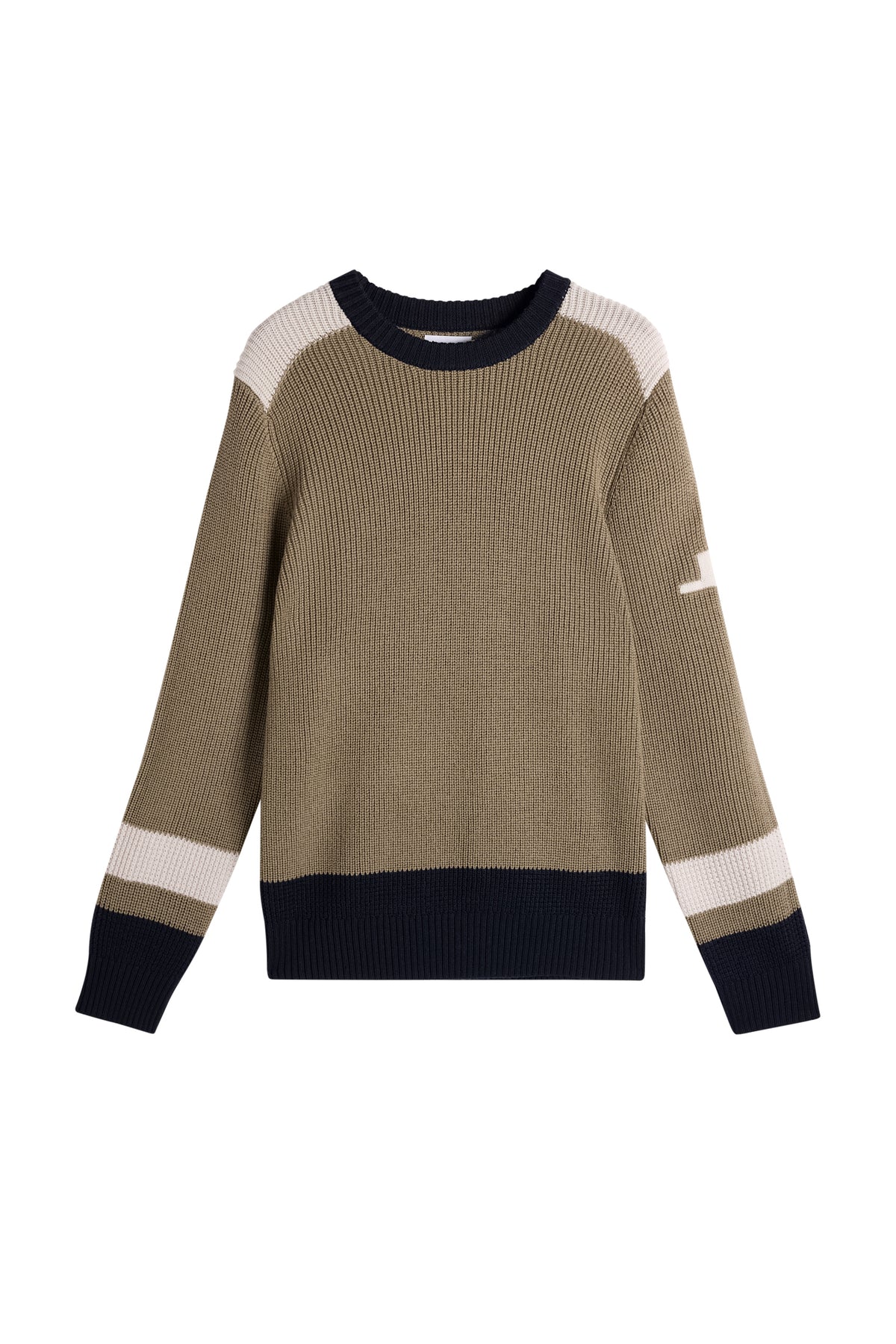 Stan Colour Block Knit Crew in Brindle by J.Lindeberg