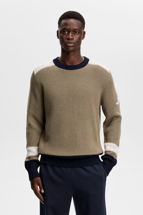 Stan Colour Block Knit Crew / Brindle