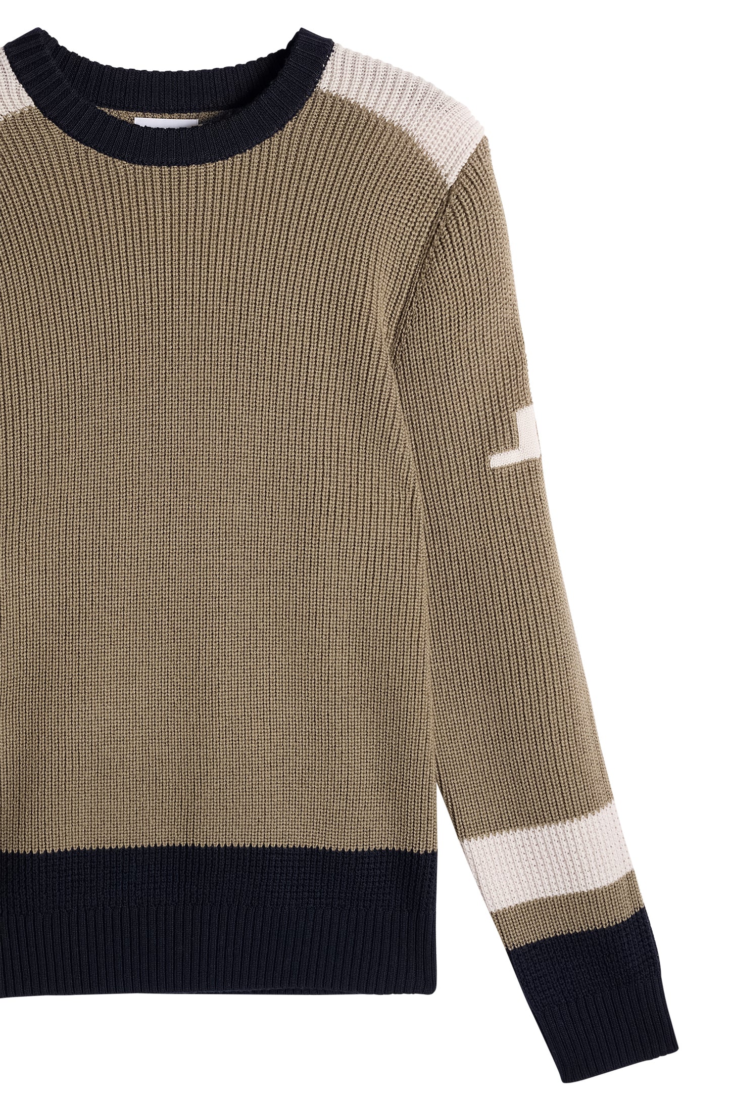 Stan Colour Block Knit Crew in Brindle by J.Lindeberg