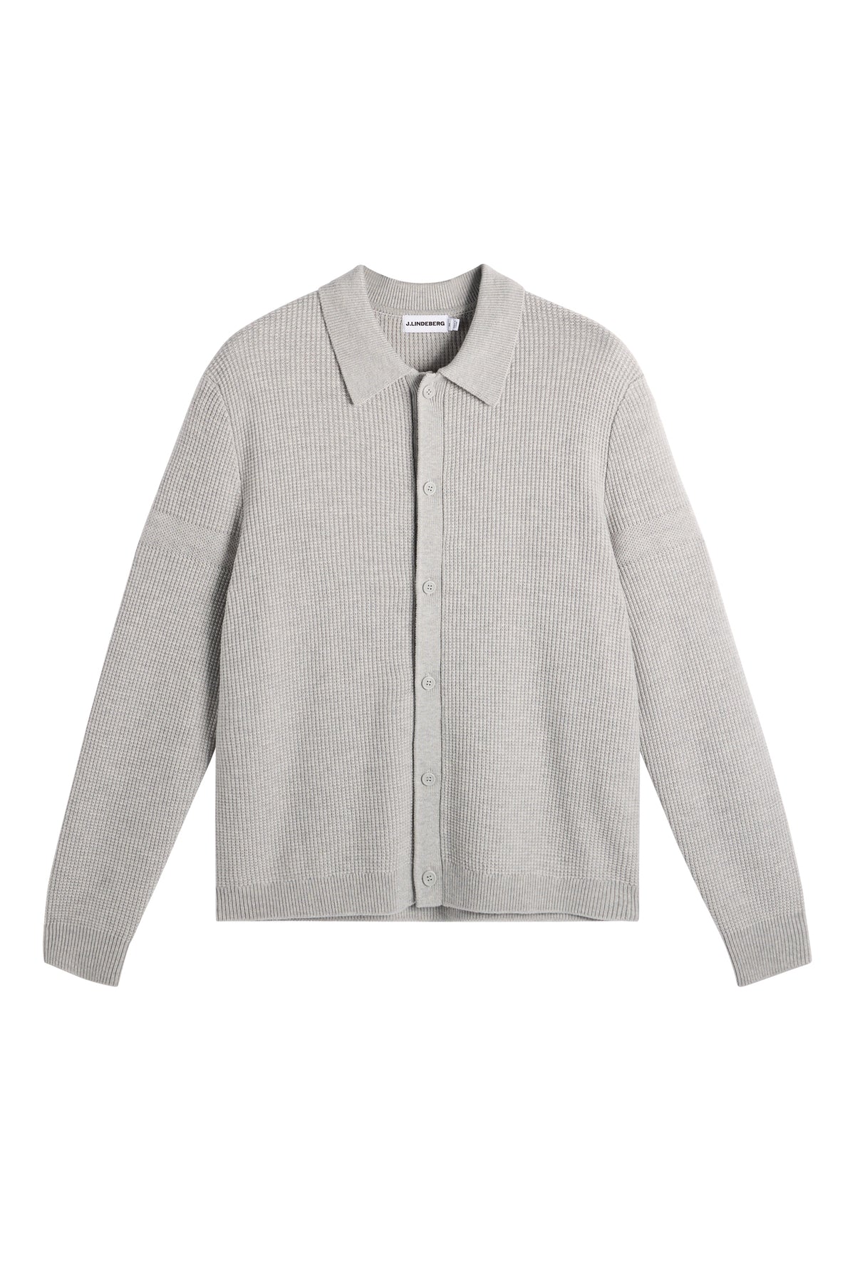 Willem Polo Cardigan in Light Grey Melange by J.Lindeberg