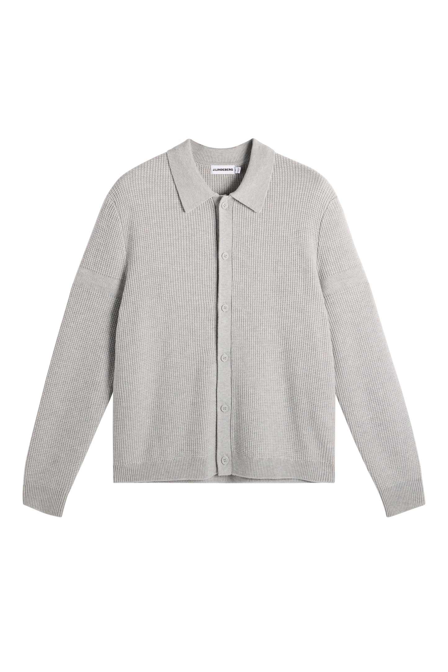 Willem Polo Cardigan in Light Grey Melange by J.Lindeberg