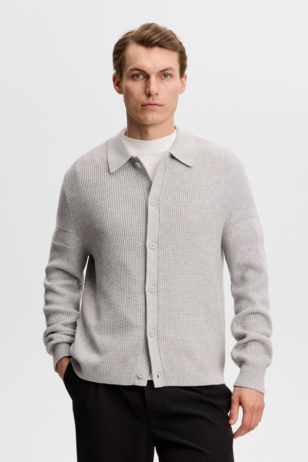 Willem Polo Cardigan / Light Grey Melange