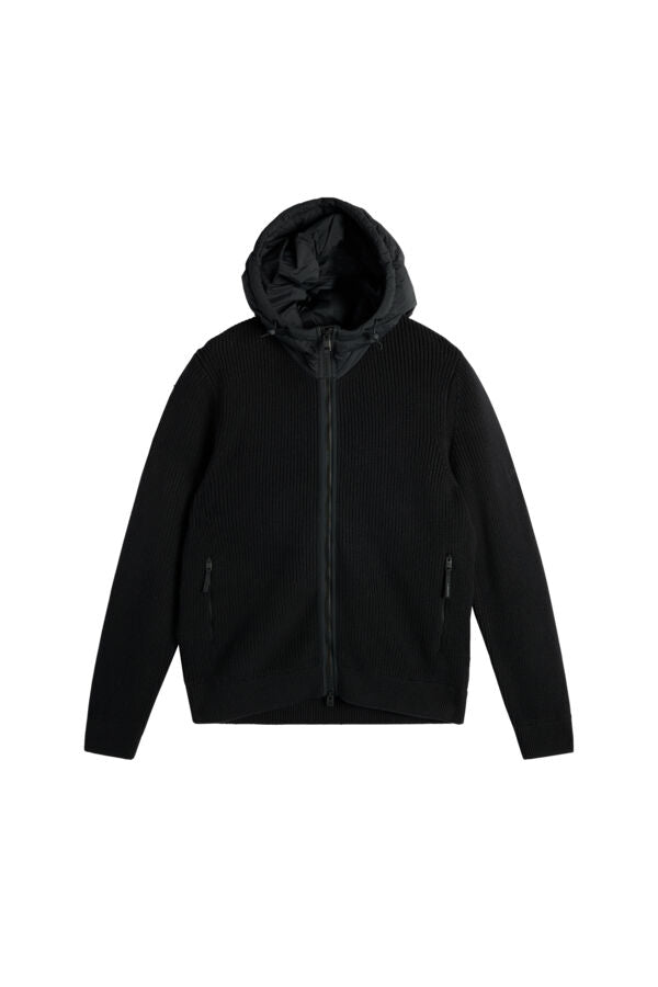 Dorin Knit Hood Hybrid Jacket / Black
