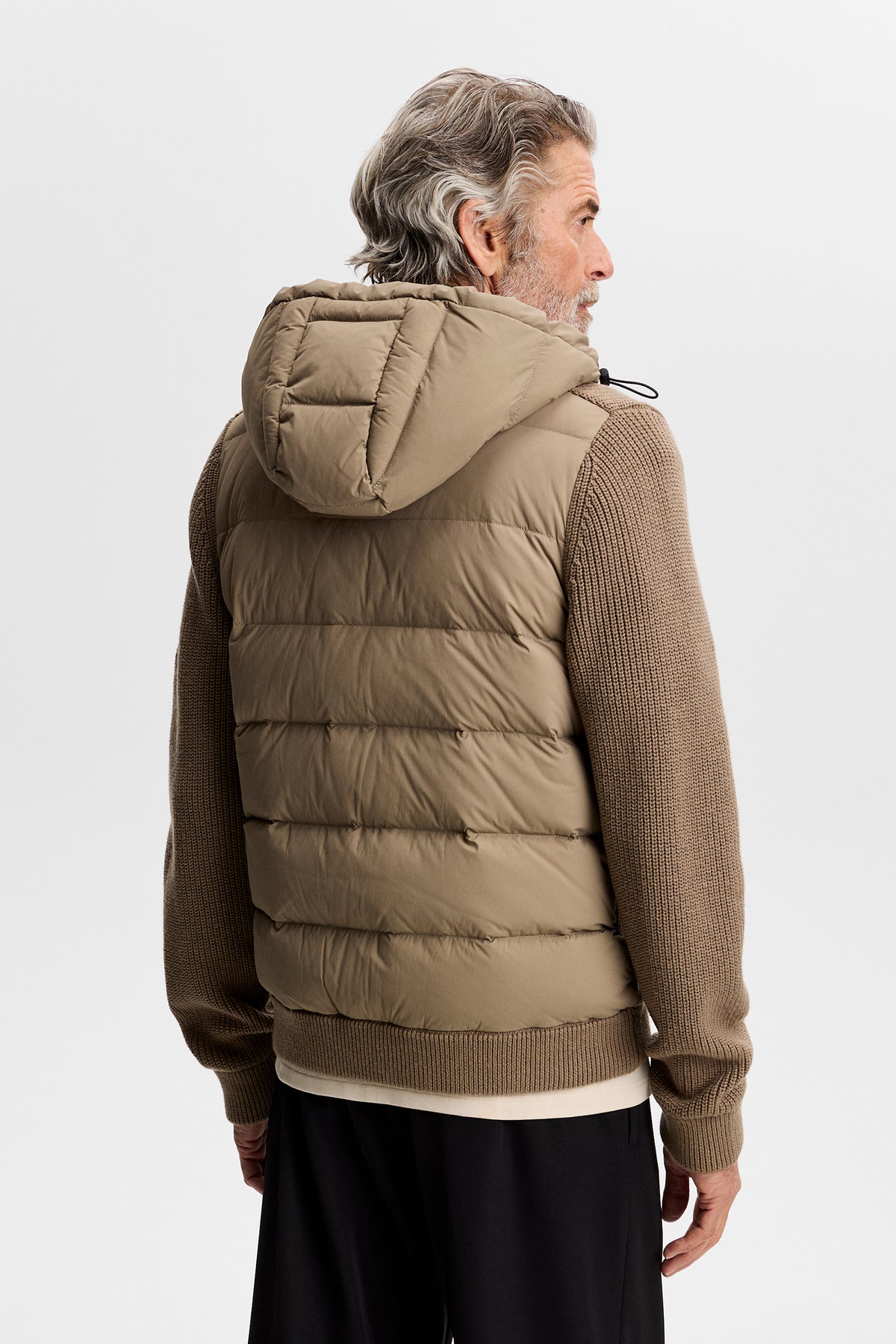 Dorin Knit Hood Hybrid Jacket in Brindle by J.Lindeberg