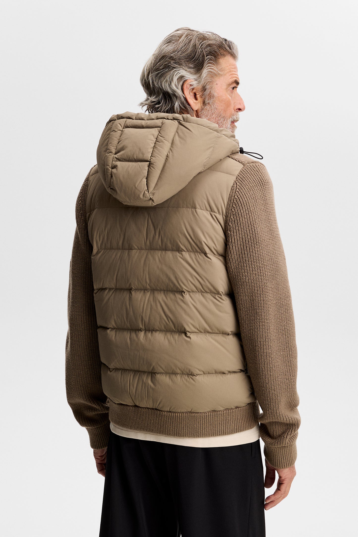 Dorin Knit Hood Hybrid Jacket in Brindle by J.Lindeberg