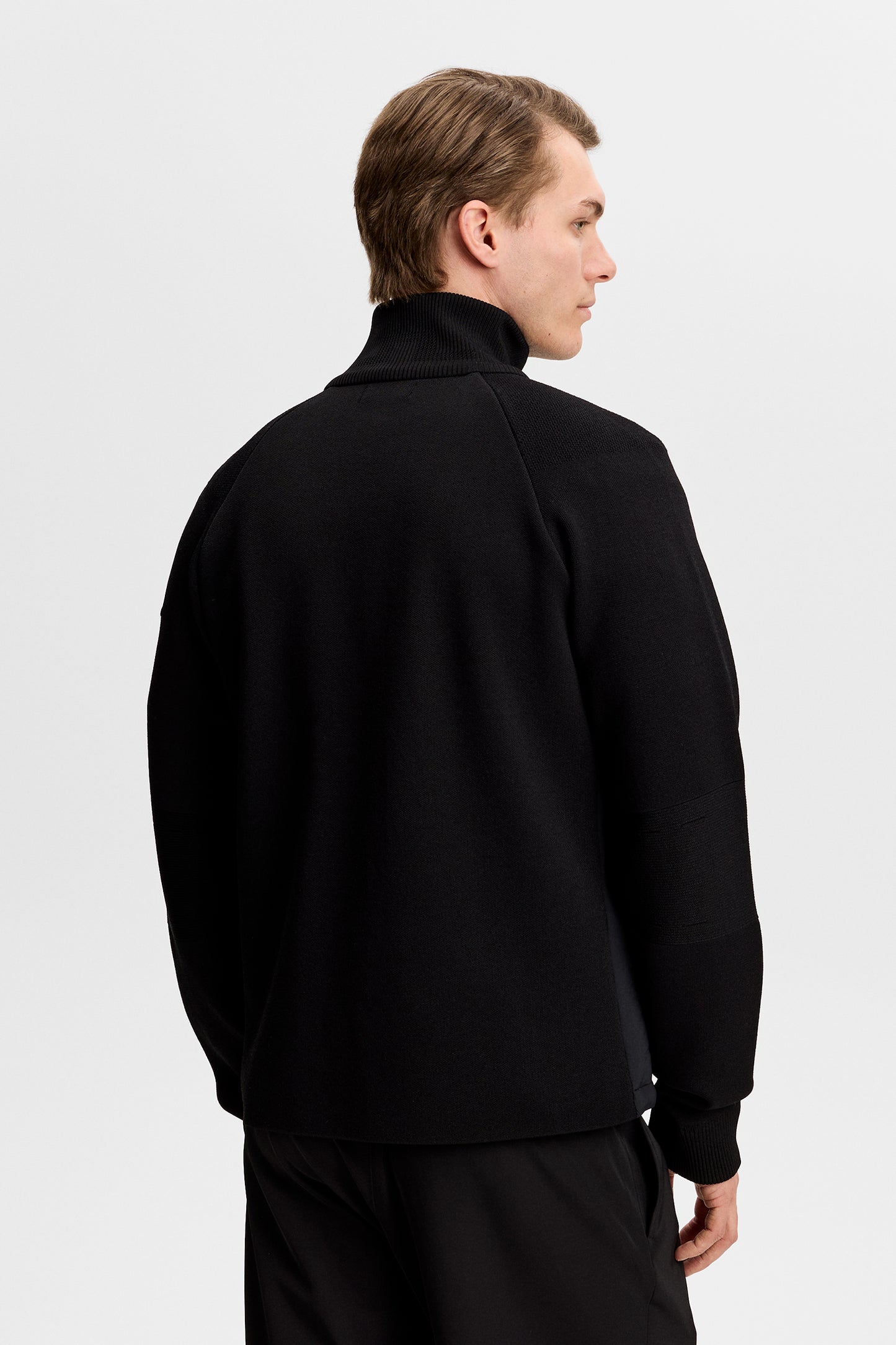 Aeron Knit Hybrid Jacket in Black by J.Lindeberg