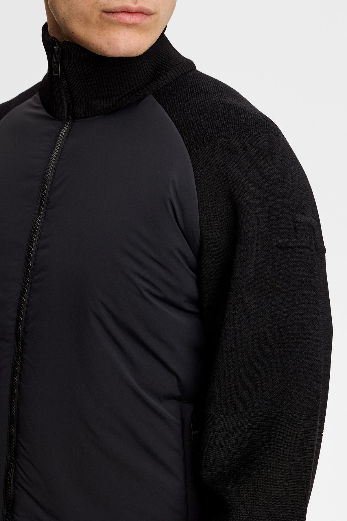 Aeron Knit Hybrid Jacket in Black by J.Lindeberg