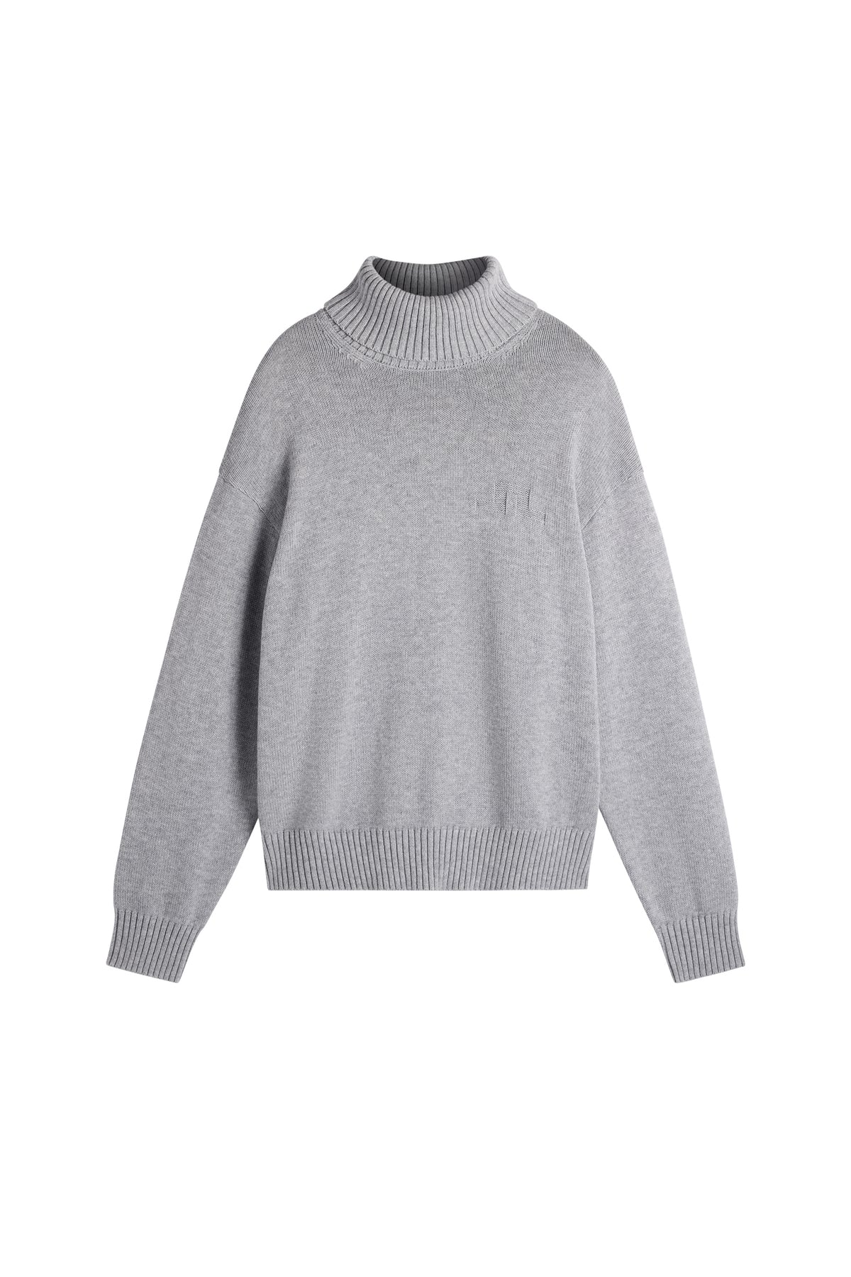 Eddy Knitted Turtleneck in Light Grey Melange by J.Lindeberg