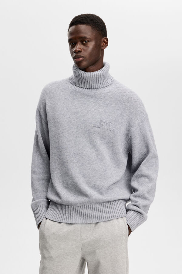 Eddy Knitted Turtleneck / Light Grey Melange
