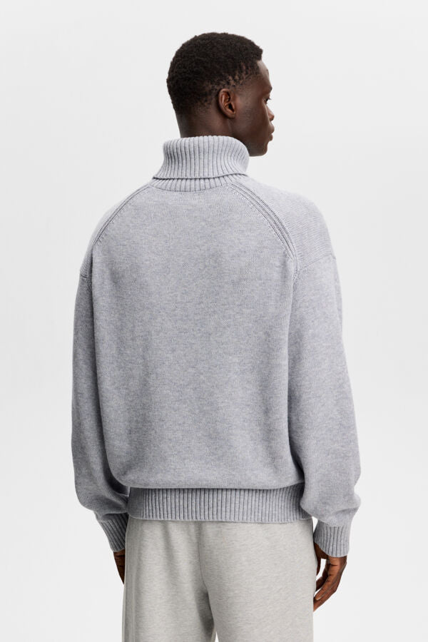 Eddy Knitted Turtleneck / Light Grey Melange