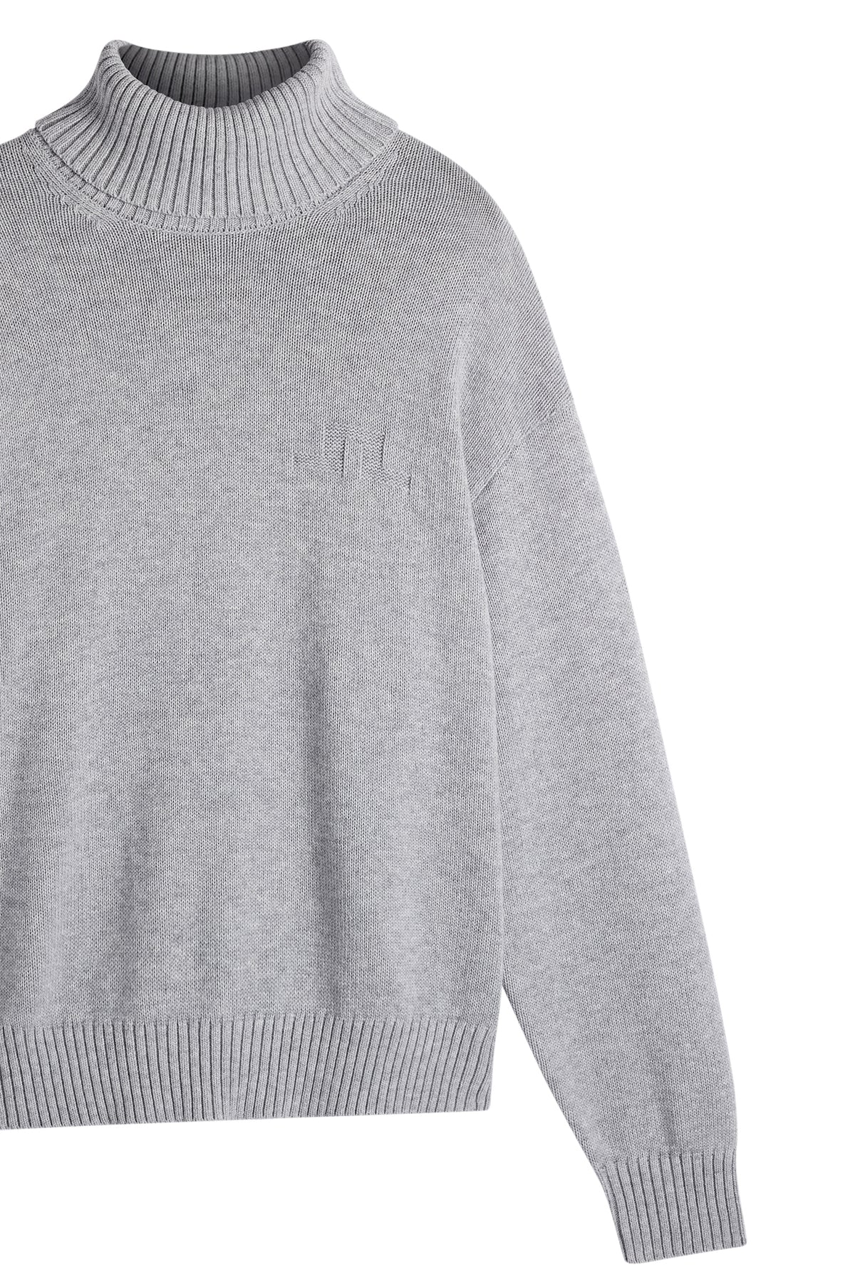Eddy Knitted Turtleneck in Light Grey Melange by J.Lindeberg