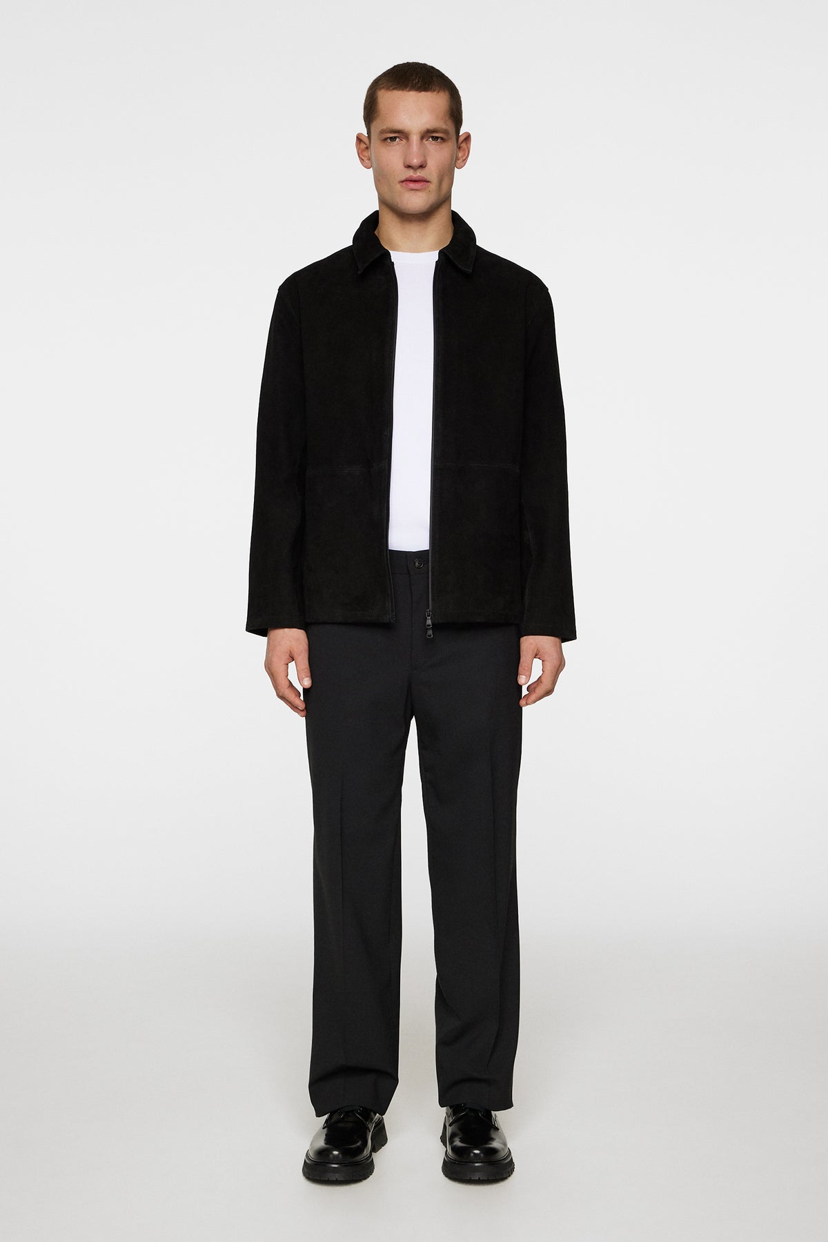 Jonah WR Suede Overshirt in Black by J.Lindeberg