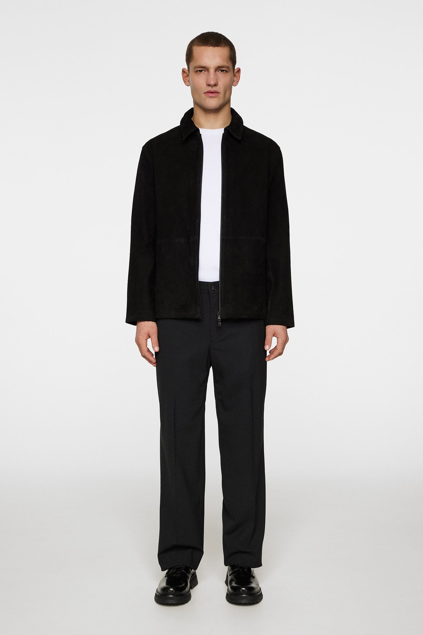 Jonah WR Suede Overshirt in Black by J.Lindeberg
