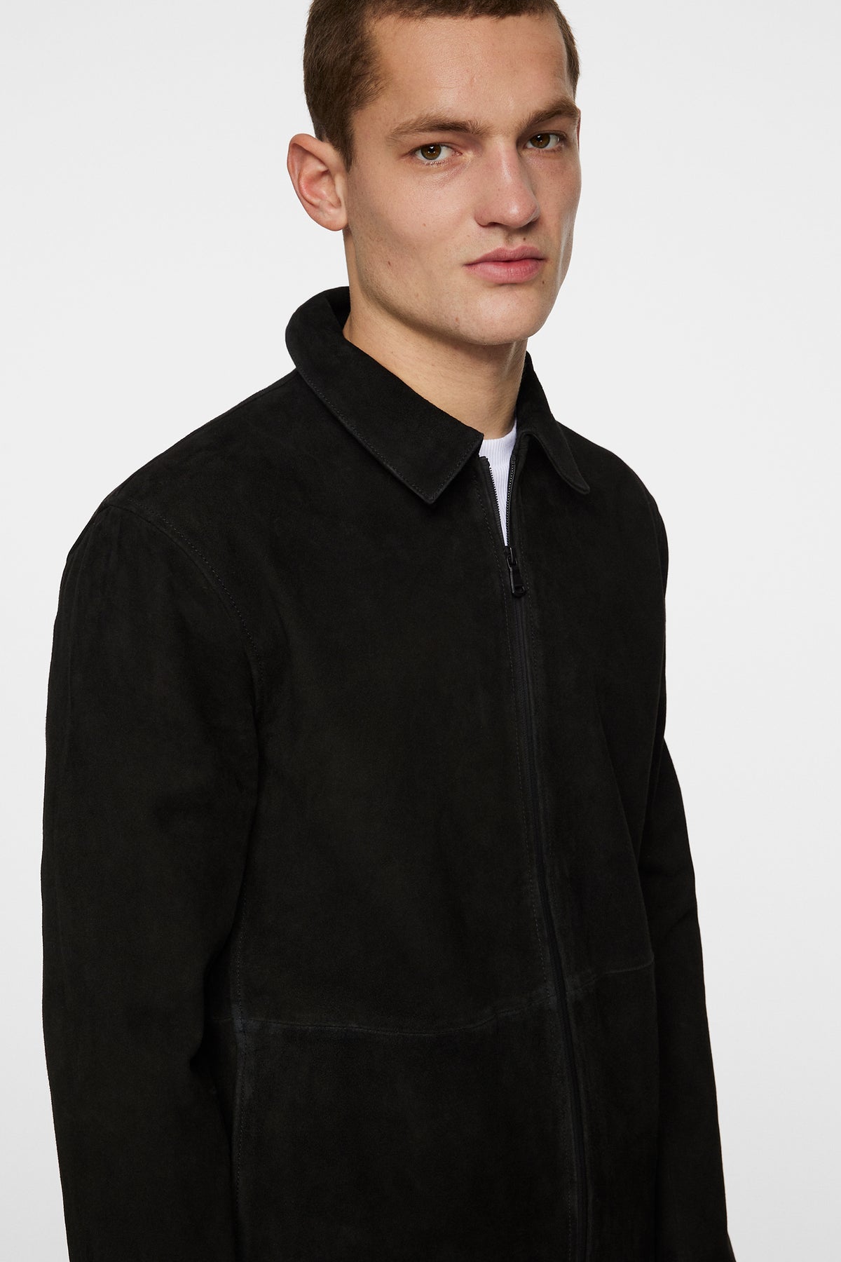 Jonah WR Suede Overshirt in Black by J.Lindeberg