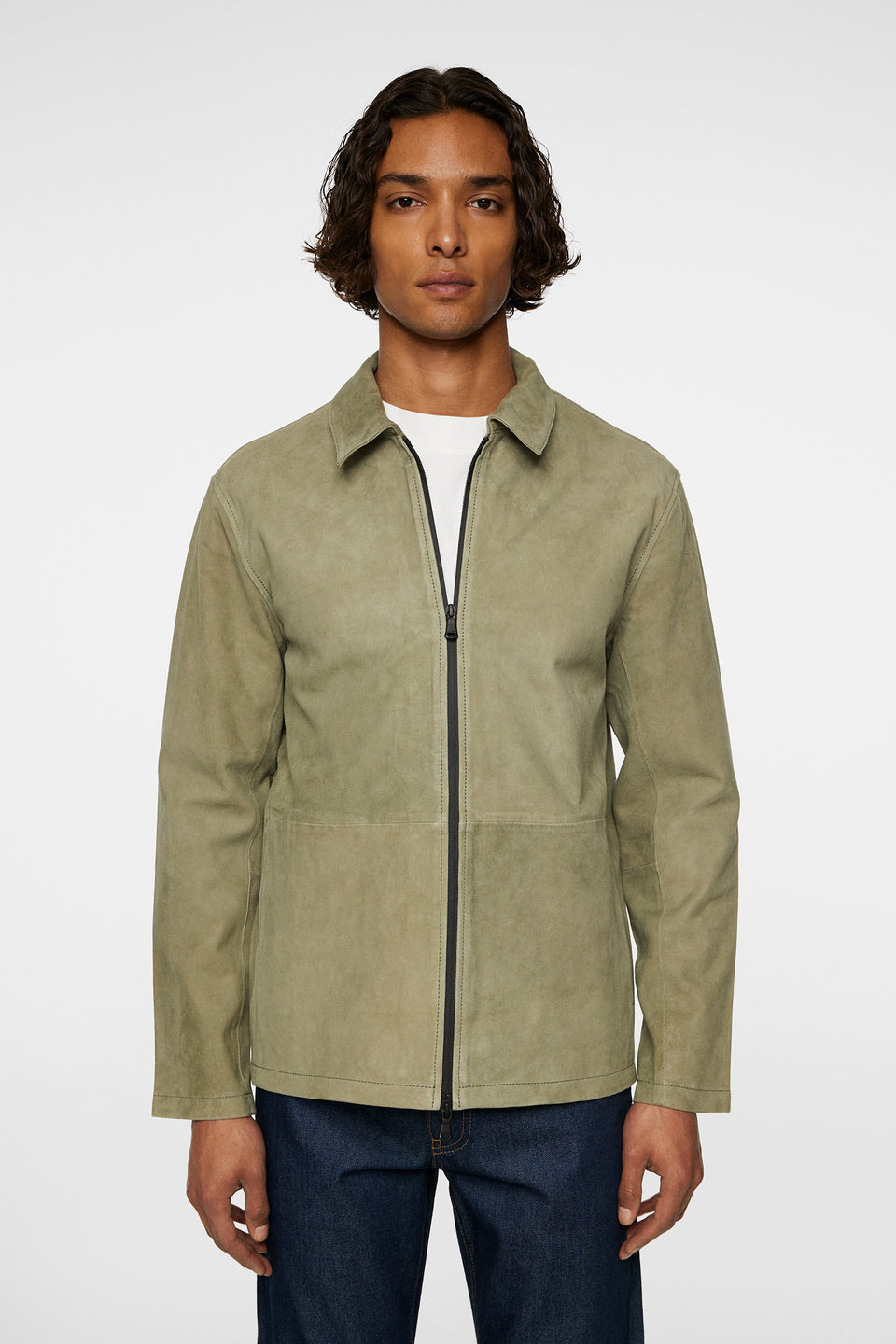Jonah WR Suede Overshirt / Olivine