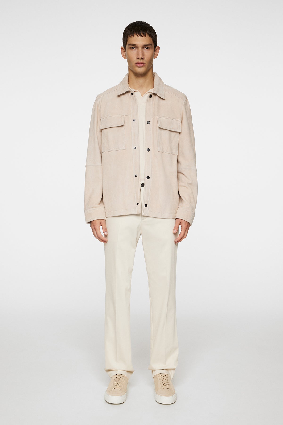 Wilden Suede Overshirt in Moonbeam by J.Lindeberg