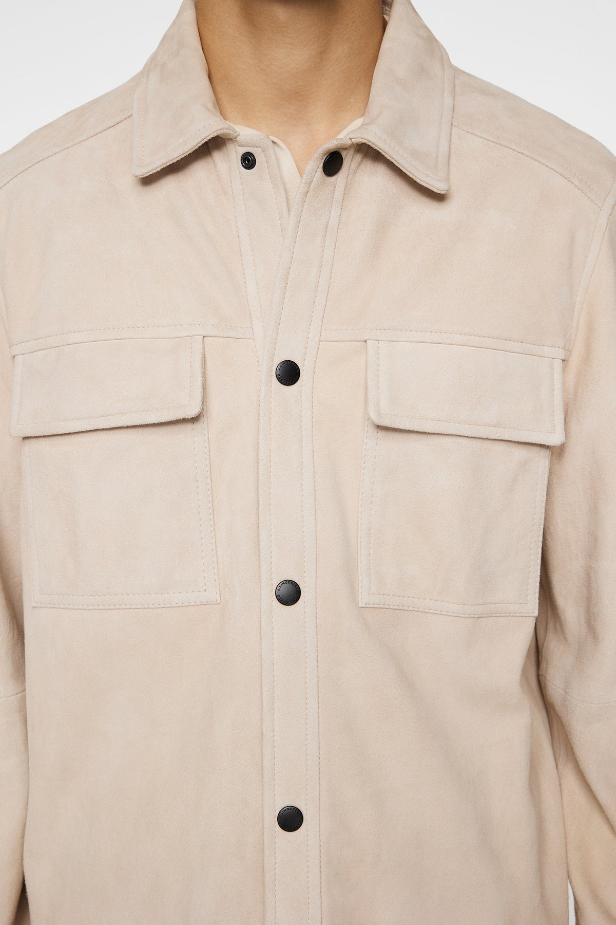 Wilden Suede Overshirt in Moonbeam by J.Lindeberg