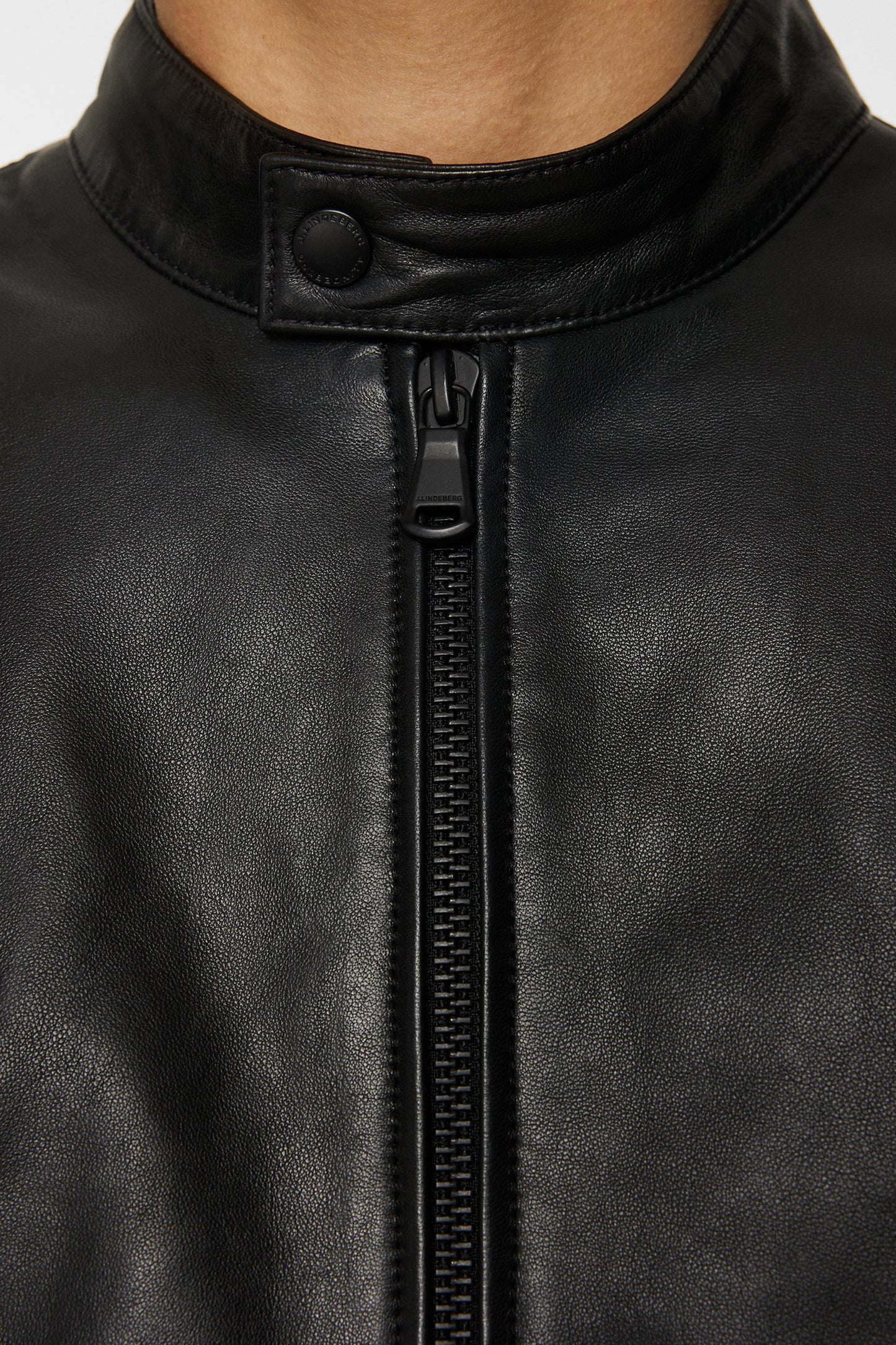 Wade Leather Hybrid Jacket in Black by J.Lindeberg