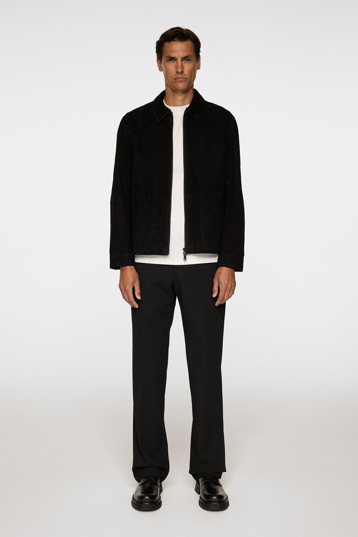 Jase WR Suede Overshirt in Black by J.Lindeberg