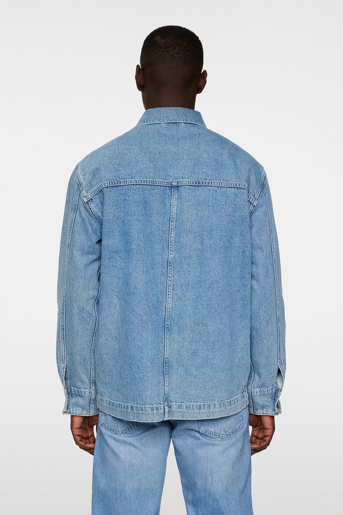 Hunt Washed Denim Overshirt in Light Blue by J.Lindeberg