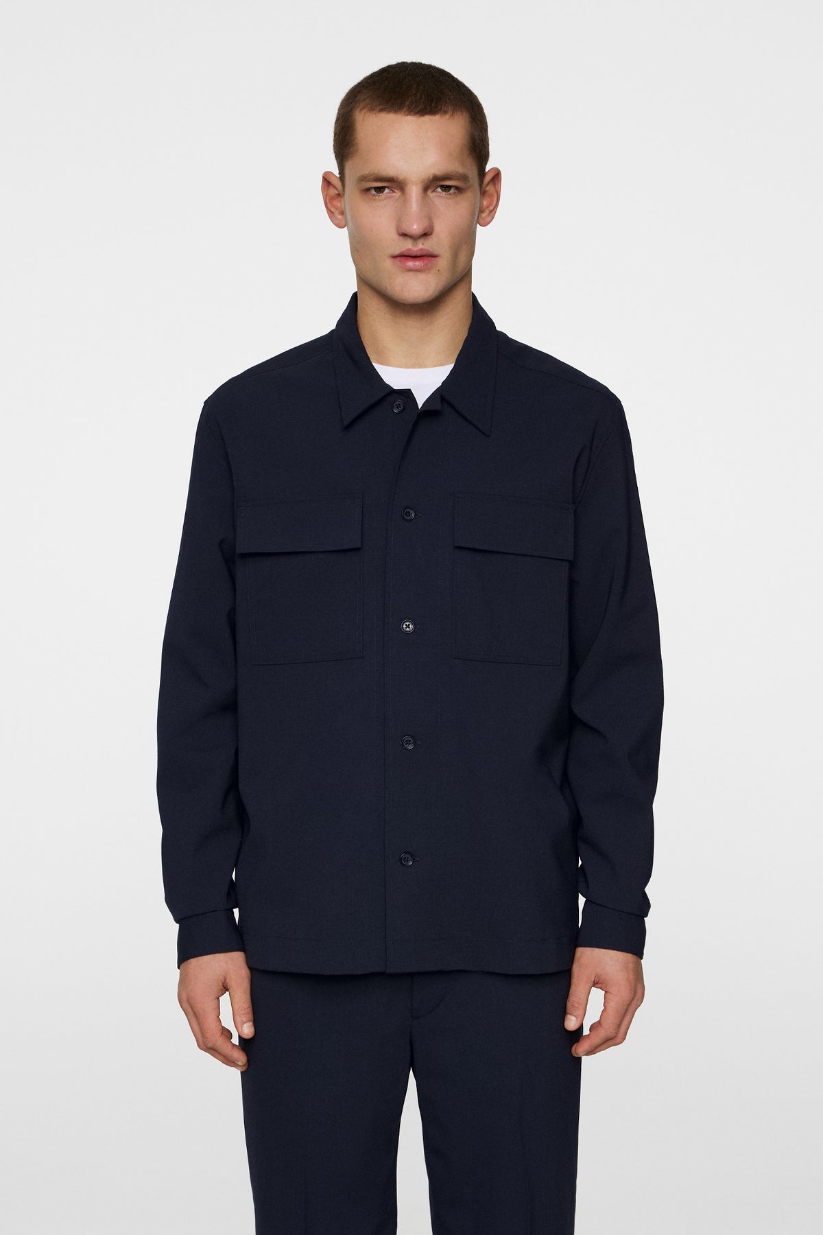 Reid Drape Overshirt in JL Navy by J.Lindeberg