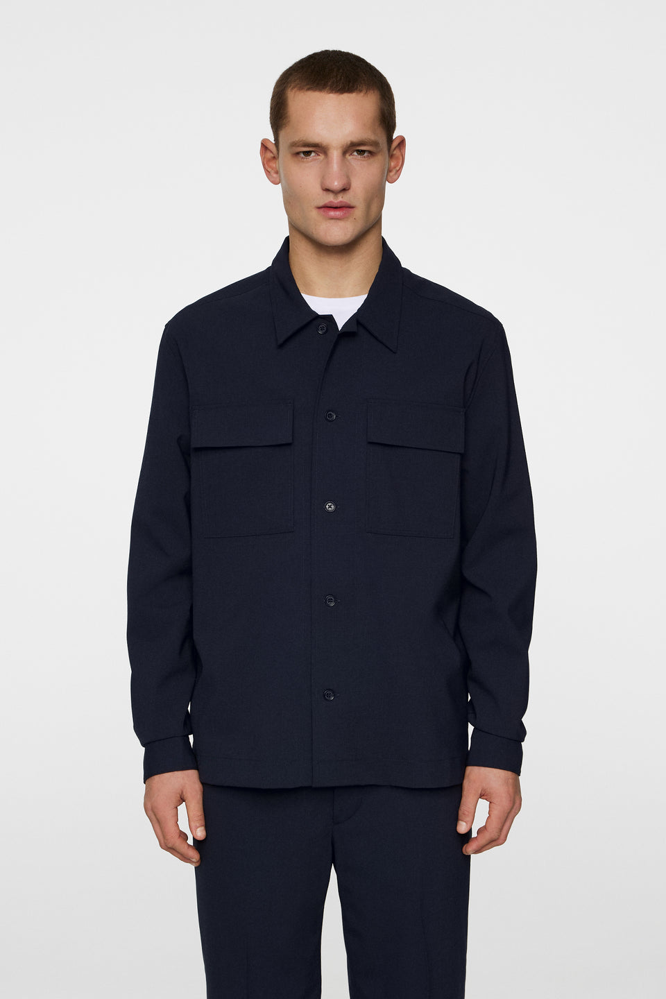 Reid Drape Overshirt / JL Navy