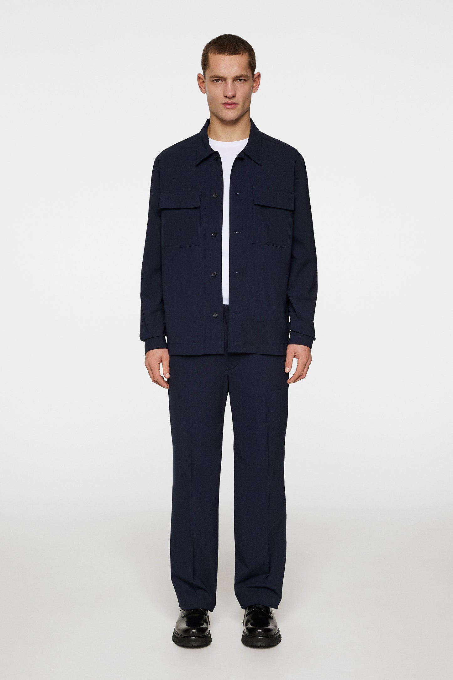 Reid Drape Overshirt in JL Navy by J.Lindeberg