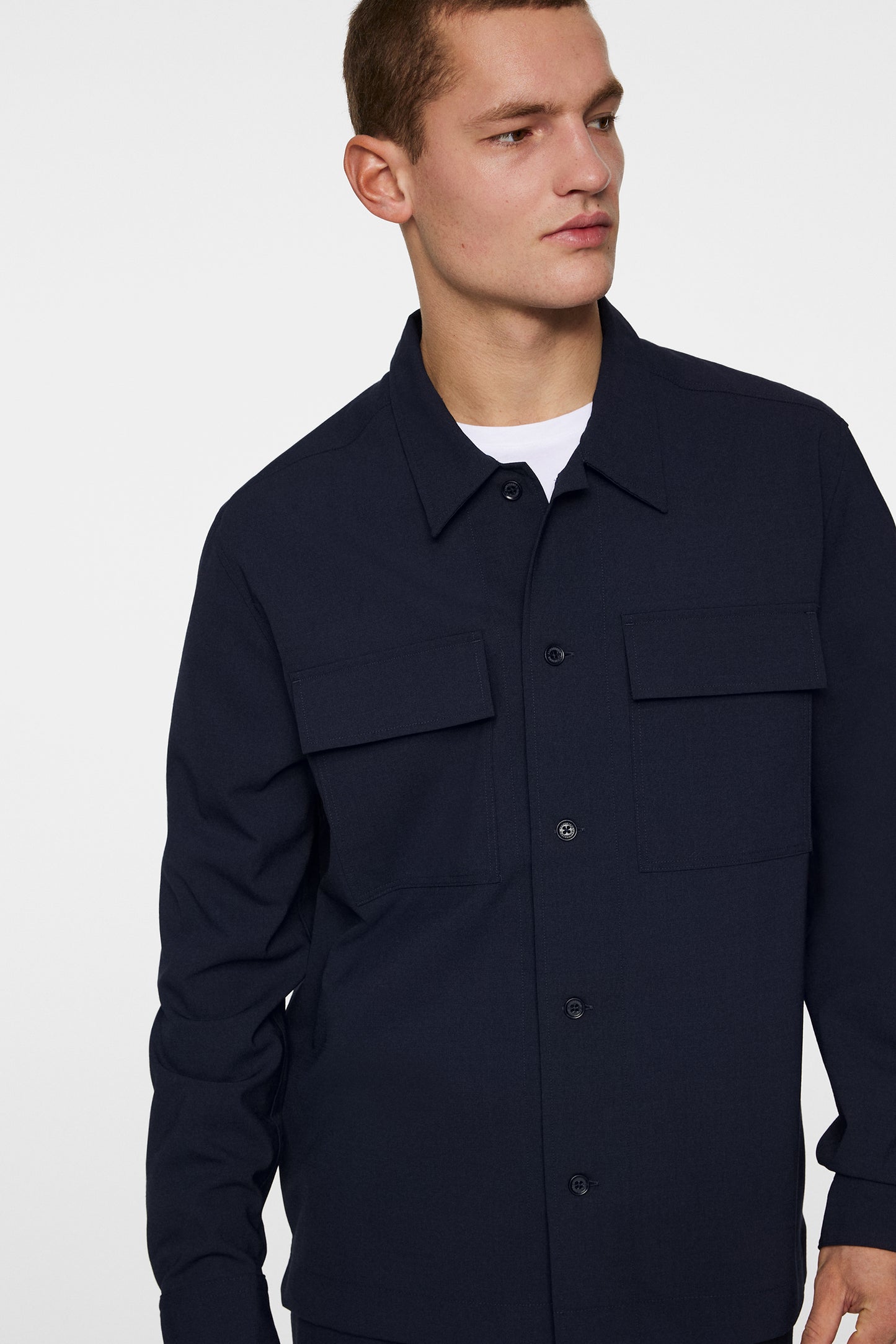 Reid Drape Overshirt in JL Navy by J.Lindeberg