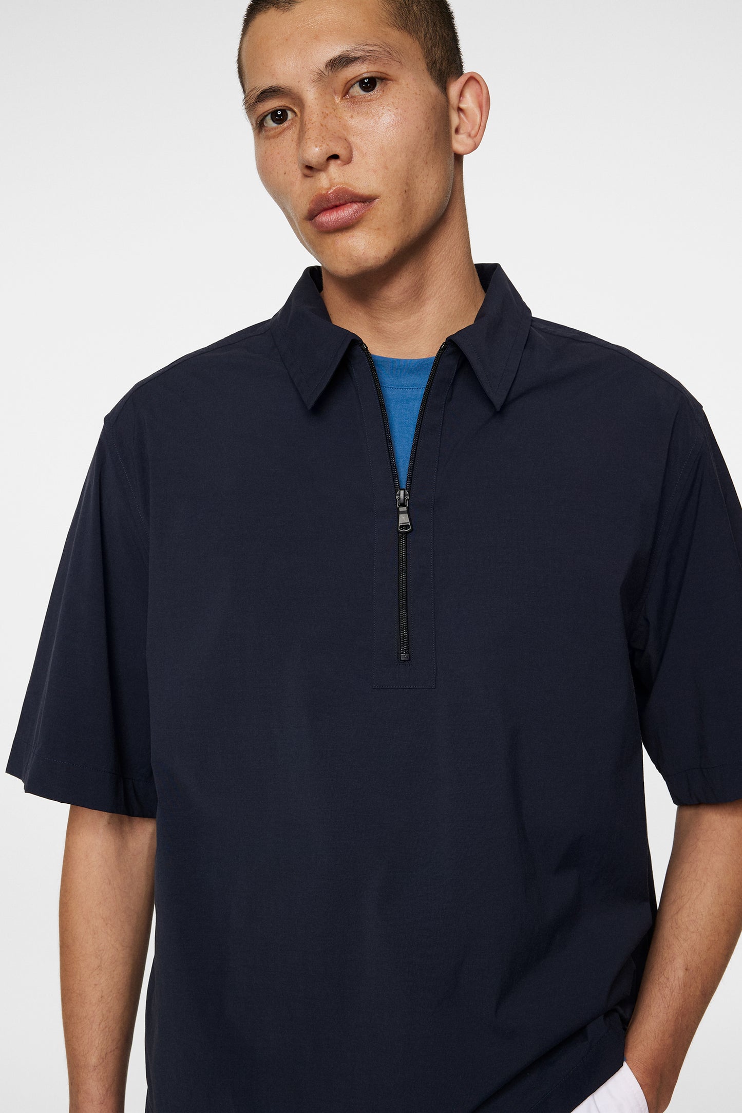 Corey Summer Stretch Overshirt in JL Navy by J.Lindeberg