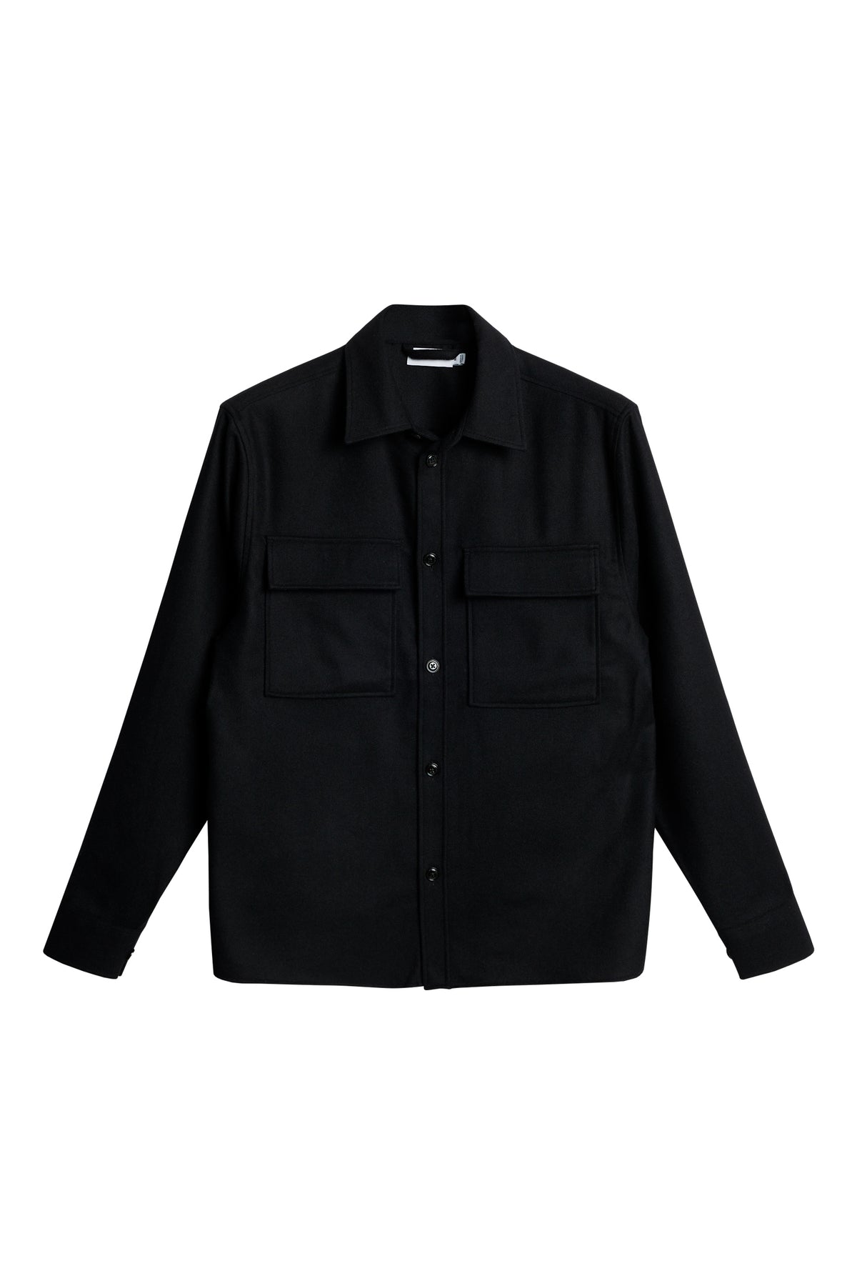 Flat Wool Overshirt in Black by J.Lindeberg