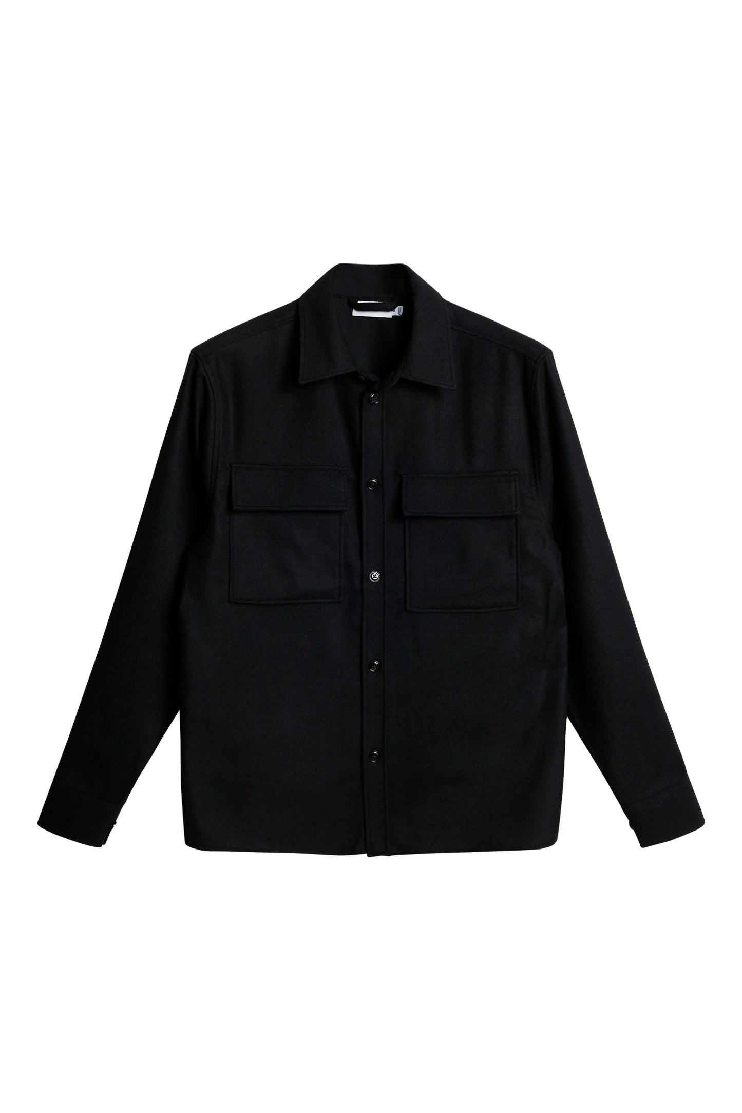 Flat Wool Overshirt in Black by J.Lindeberg