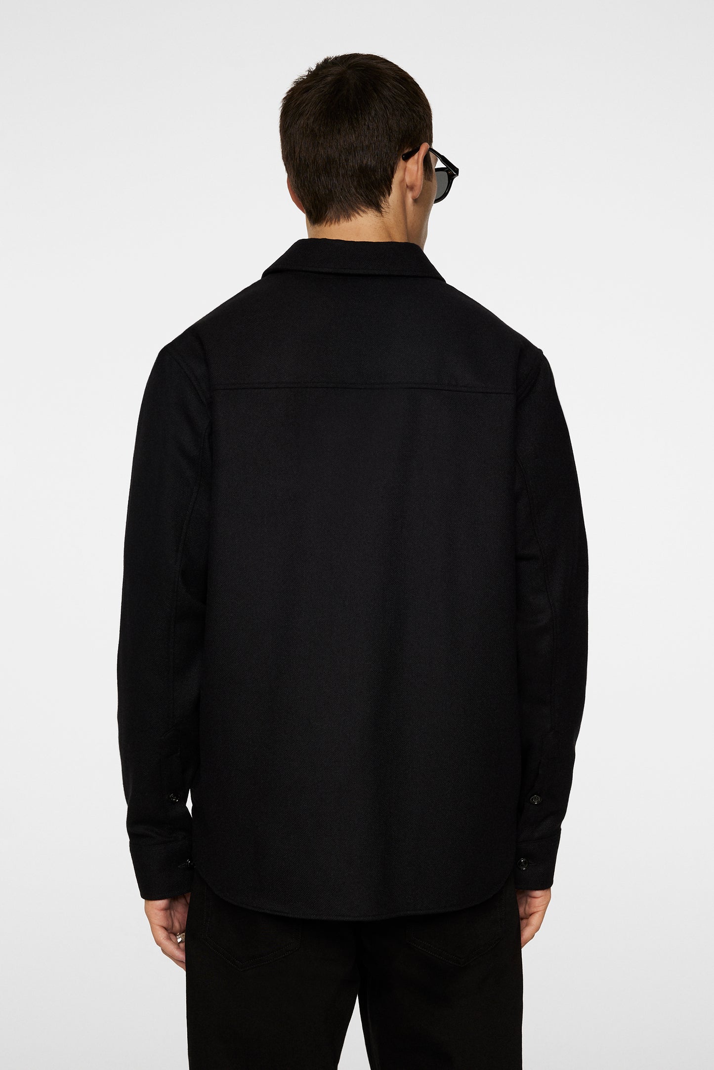 Flat Wool Overshirt in Black by J.Lindeberg