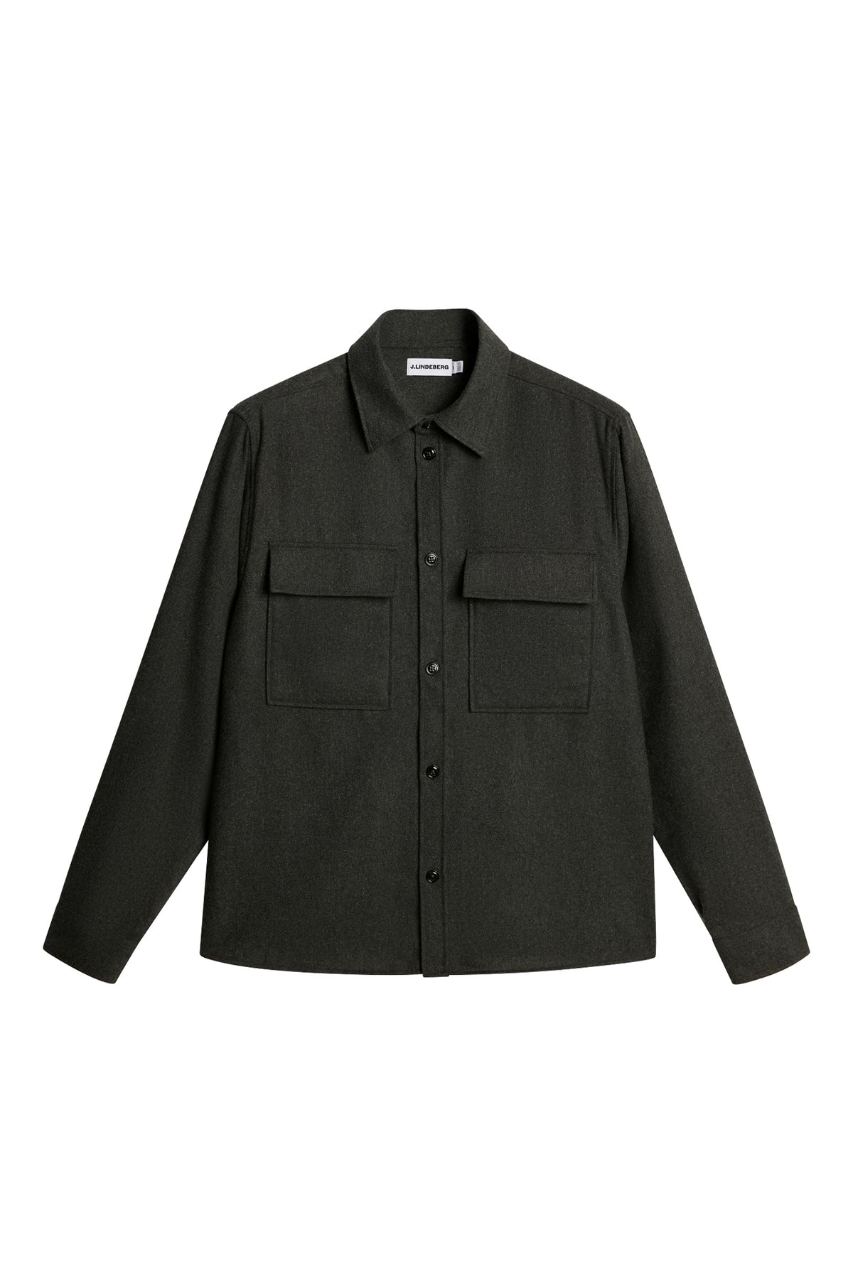 Flat Wool Overshirt in Forest Green by J.Lindeberg
