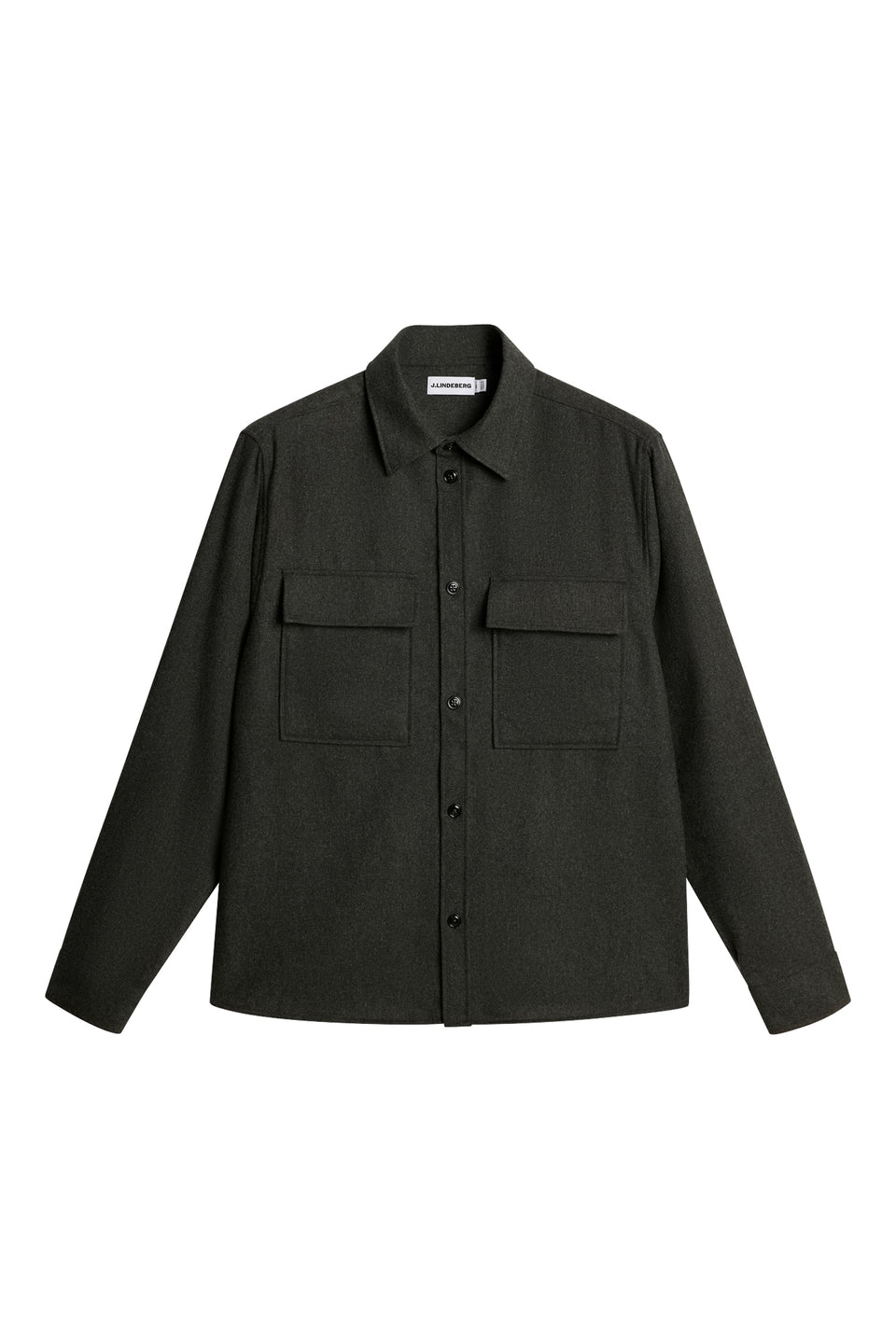 Flat Wool Overshirt / Forest Green