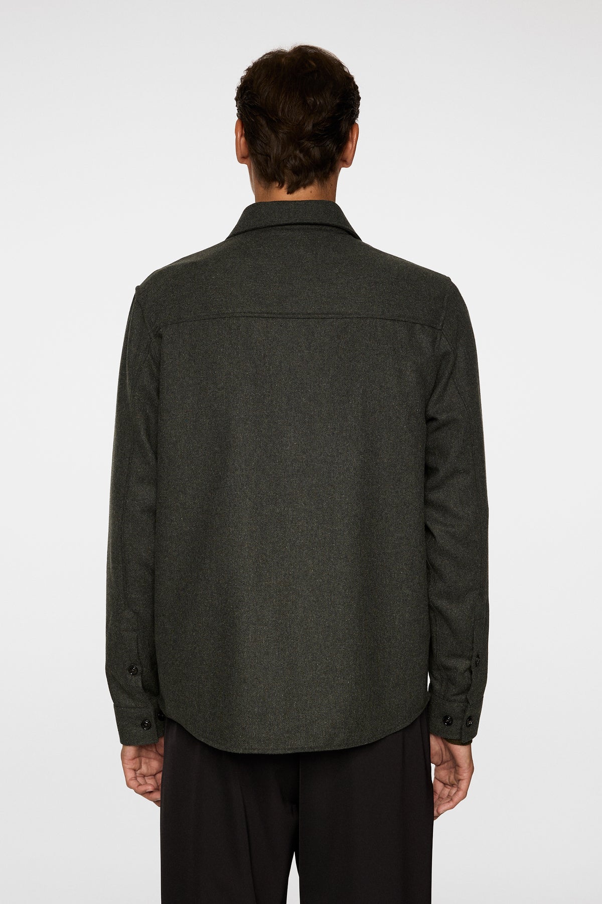 Flat Wool Overshirt in Forest Green by J.Lindeberg