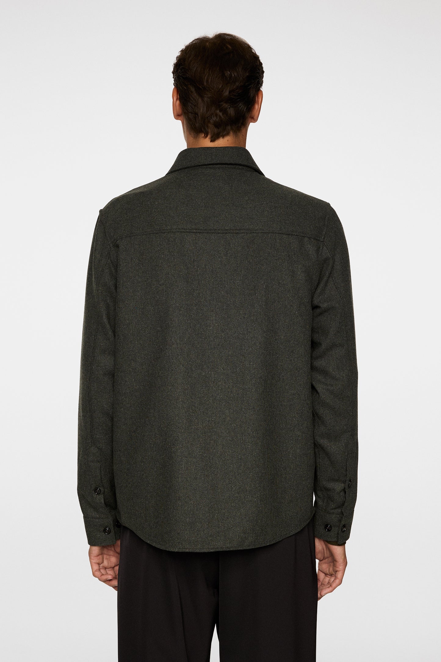 Flat Wool Overshirt in Forest Green by J.Lindeberg