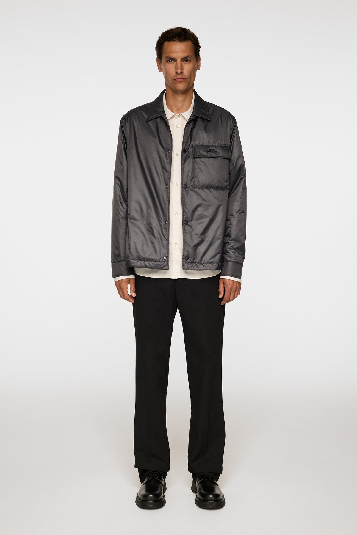 Nile Nylon padded Overshirt in Asphalt by J.Lindeberg