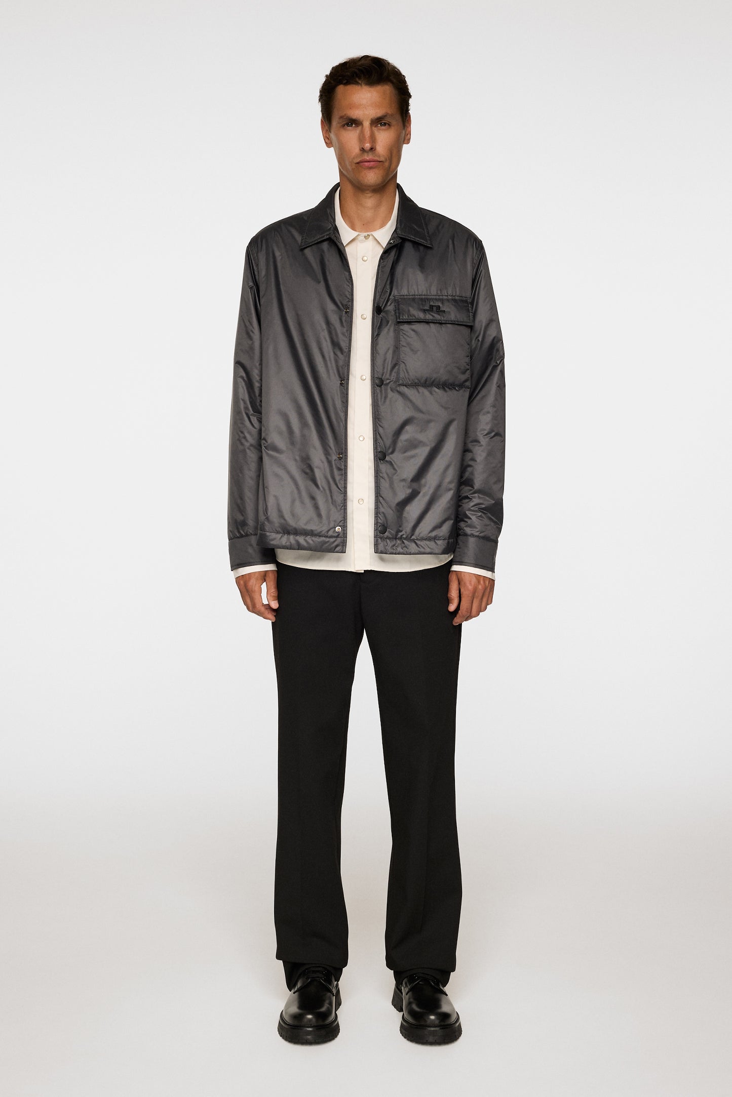 Nile Nylon padded Overshirt in Asphalt by J.Lindeberg